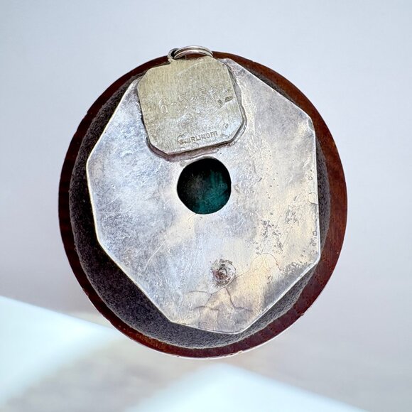 Sterling Silver 925 Malachite & Turquoise Native American Pendant 1.75" Length - Picture 5 of 9